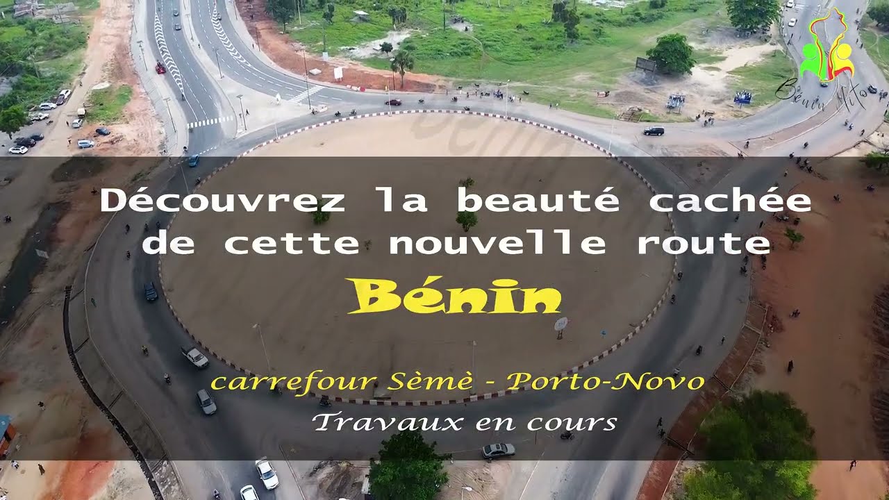 Vue aérienne de la route sèmè Porto novo de nos jours