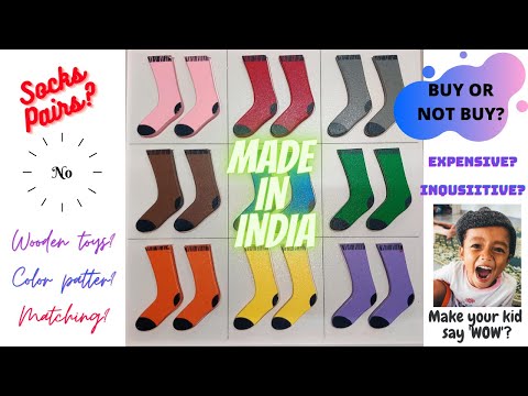 Skola Wood Toys Sock Twins Colours, Pair, Match and Learn | अपने बच्चों के लिए स्कोला लकड़ी खिलौने