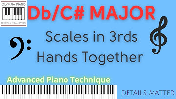 C# Major and Db Major Scales in 3rds PIANO How to Play(separated by a 3rd not 3rds in a single hand)