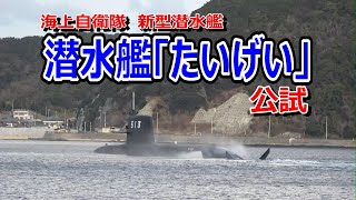 【新型潜水艦】海上自衛隊 SS-513潜水艦「たいげい」公試出港