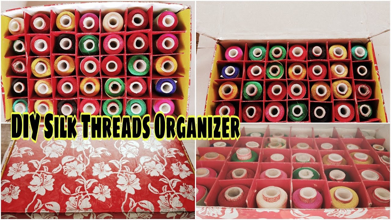 DIY/ Silk Threads Organizer / Storage Box - YouTube