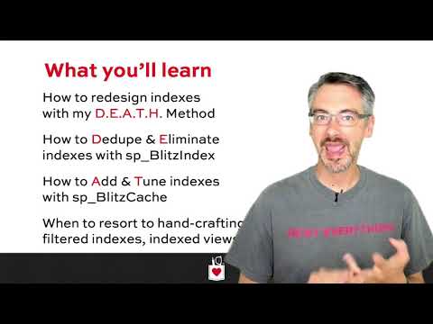 Mastering Index Tuning Pre-Con Trailer for SQLBits 2020