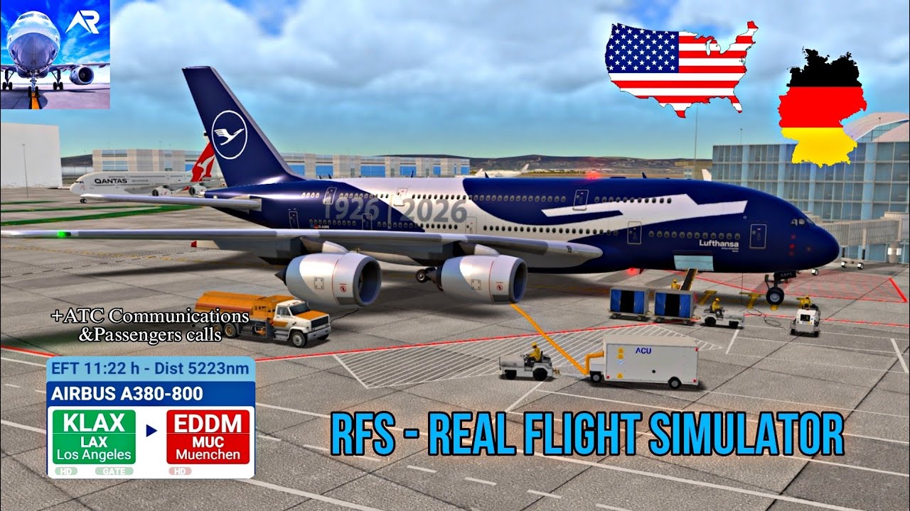 RFS Real flight simulator || Flight from Los Angeles to Munich || Lufthansa || Airbus A380