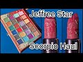 New  jeffree star scorpio palette and shiny trap lipstick with swatches and 2 eye looks