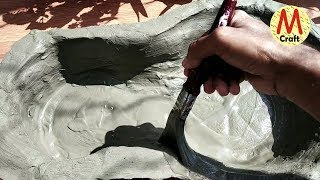 How to make cement pot for waterfall fountain at home