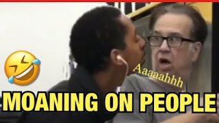Moaning On Peoples Ears Prank Funny Reactions