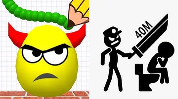 Draw To Smash Logic Puzzle VS Stickman Brain Satisfying ASMR Gameplay (Android, ios) (New Update)