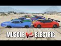 GTA 5 Online: MUSCLE CAR WHEELIE VS ELECTRIC CAR (WHICH IS FASTEST?)