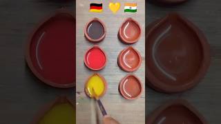 🇮🇳🇩🇪 Flag art in diya with colour || #shorts #youtubeshorts #trending #viral🔥 #indianarmy #nancyarts
