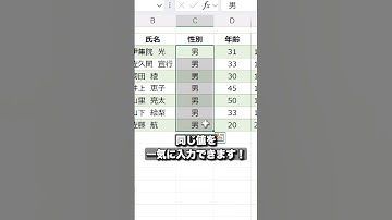 【Excel】Ctrl＋Enterで一括入力 #エクセル #仕事効率化