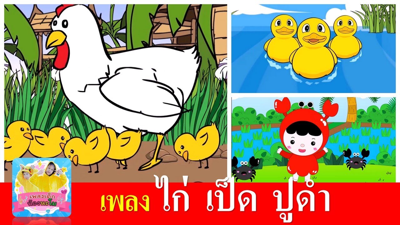 เพลงเด็ก ไก่ เป็ด ปูดำ | กุ๊กไก่ | เป็ดก้าบก้าบ | จับปูดำขยำปูนา