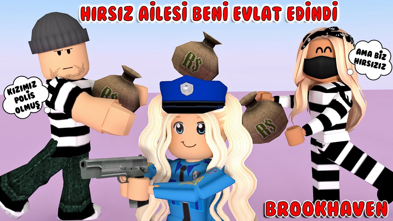 👨‍👩‍👧‍👦 HIRSIZ AİLE POLİS KIZI EVLAT EDİNDİ ! 👮🏼‍♀️ | ROBLOX BROOKHAVEN HİKAYE ! 👶💖