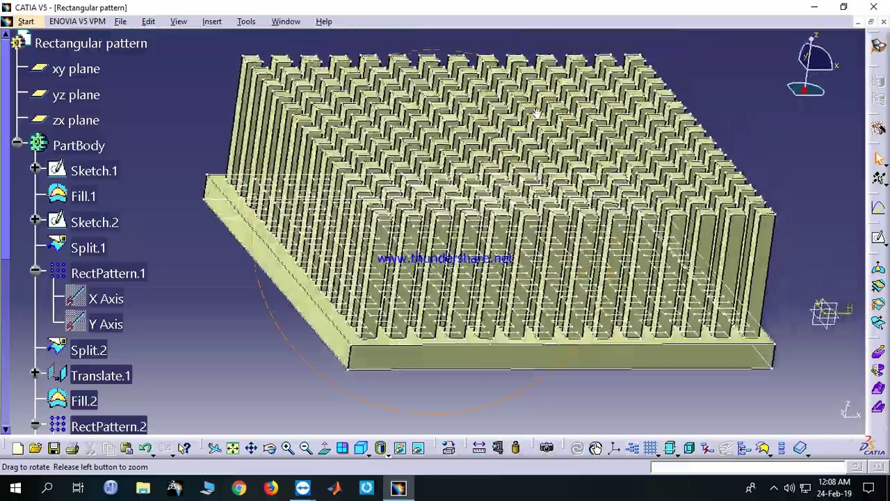 How to Draw Pin Fin Heat Sink by CATIA With Generative Shape Design
