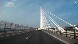 Spring Road Trip Drive With Music North Over Queensferry Crossing Bridge To Visit Fife Scotland