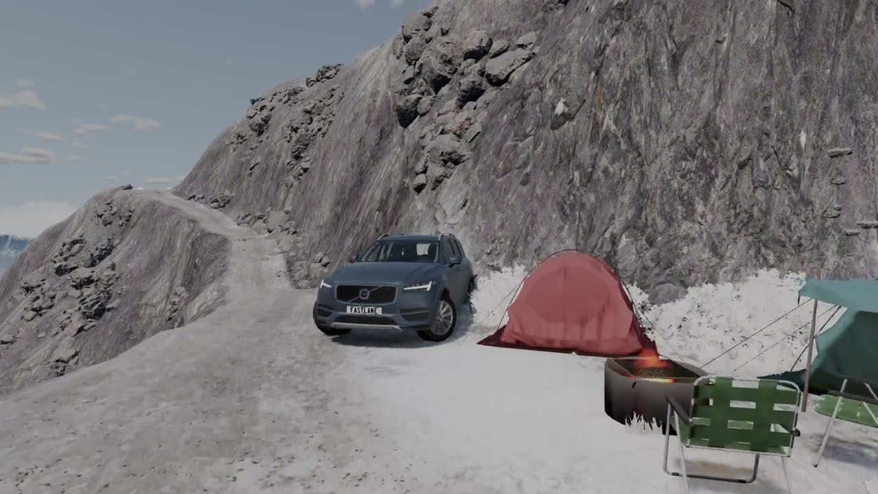 Volvo XC90 on hard path dangerous roads 2