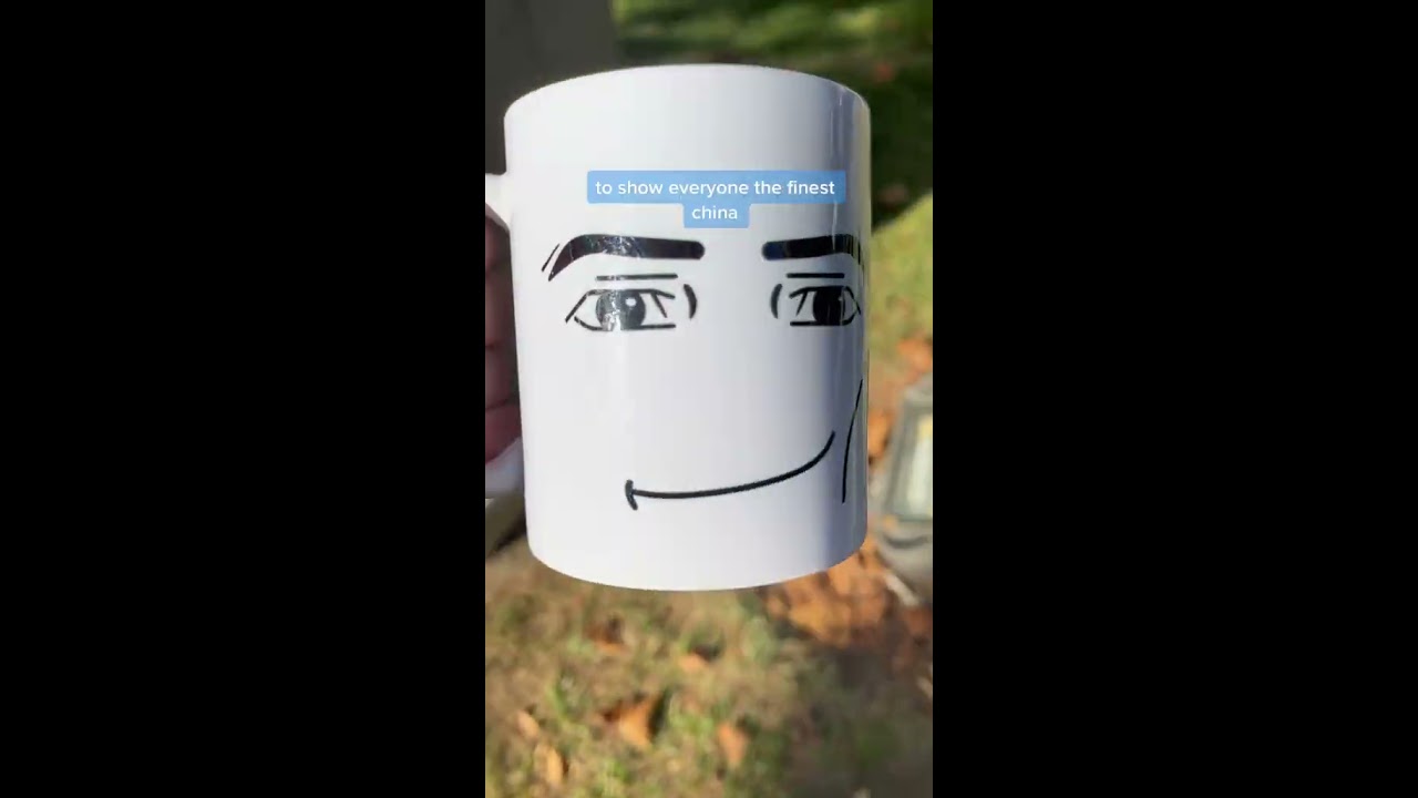 I brought the man face mug to Roblox's HQ #roblox 