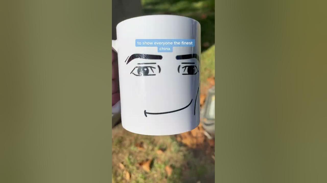 I brought the man face mug to Roblox's HQ #roblox 