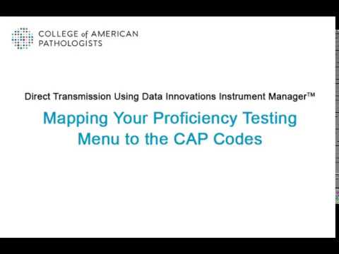 Mapping Your Proficiency Testing Menu to the CAP Codes
