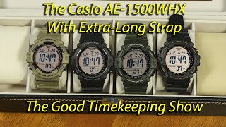 FOUR Versions of the Casio AE-1500WH Including Both Longer-Strap AE-1500WHX Watches