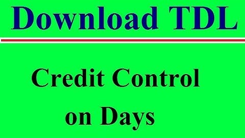 Secret Feature of Tally ERP 9 || Credit Control on Days TDL || Download .tdl File