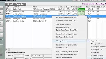 MaxxTraxx Auto Shop Software Video Lessons - Change Status Review