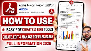 How To Use Adobe Acrobat Reader App 2026 | Create & Edit PDF File In Adobe Acrobat |Full Tutorial