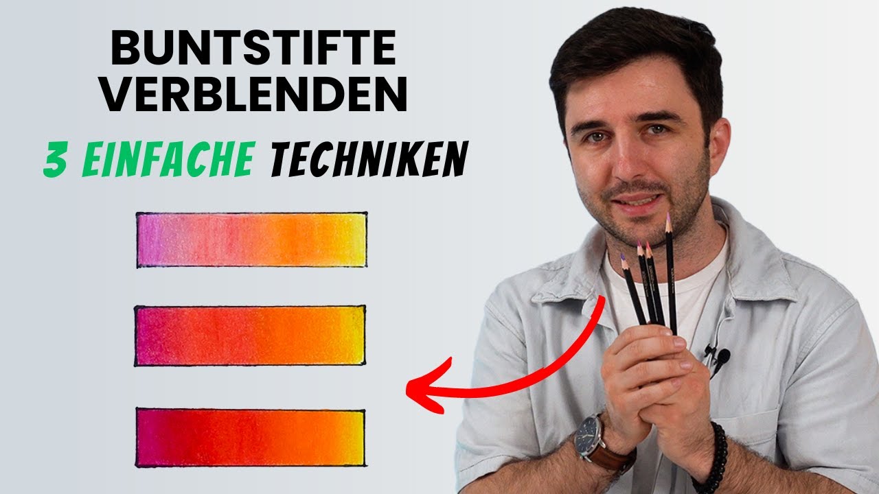 3 einfache Techniken zum Buntstifte Verblenden - Weiche Übergänge malen!