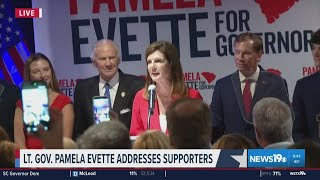 Pamela Evette thanks supporters as she faces a runoff for the Republican nomination for SC governor