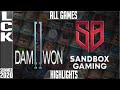 DWG vs SB Highlights ALL GAMES | LCK Summer 2020 W1D3 | Damwon Gaming vs Sandbox Gaming