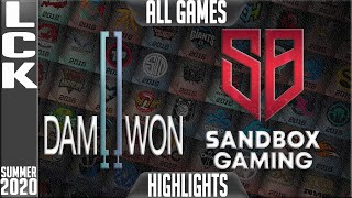 DWG vs SB Highlights ALL GAMES | LCK Summer 2020 W1D3 | Damwon Gaming vs Sandbox Gaming