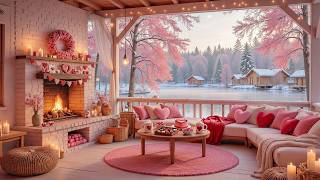 Cozy Valentine's Day Ambience ❤️ Romantic Snowy with Piano Music 🌹 Valentine’s Day Romance screenshot 3