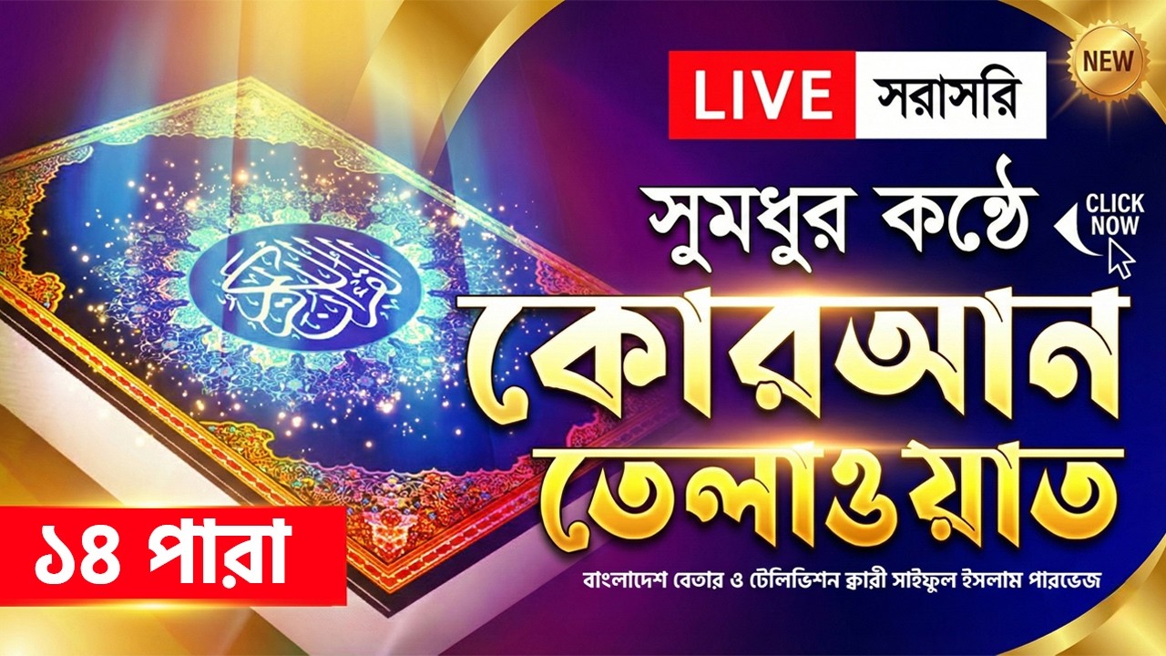 Live - পৃথিবীর সেরা কারীর কণ্ঠে - ১৪ পারা - Para 14 - Quran Tilawat Qari Saiful Islam Parvez