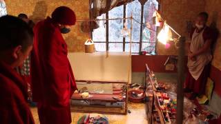 His Holiness Karmapa reviewing Kagyu Monlam tormas