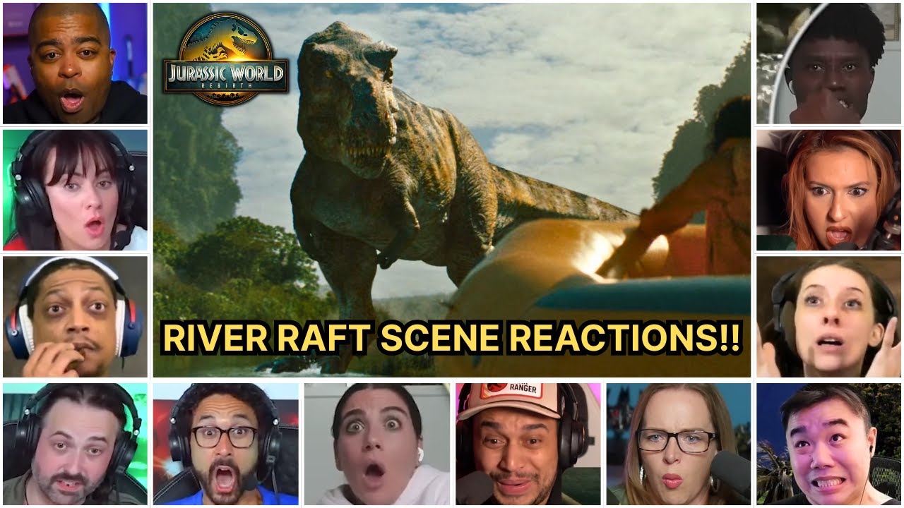 Reactors Reacting To River Raft Scene | Jurassic World Rebirth Movie Reaction Mashup