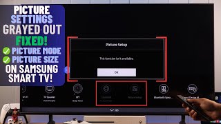 Picture Setup Greyed Out on Samsung Smart TV? - Fixed Picture Size and Mode!