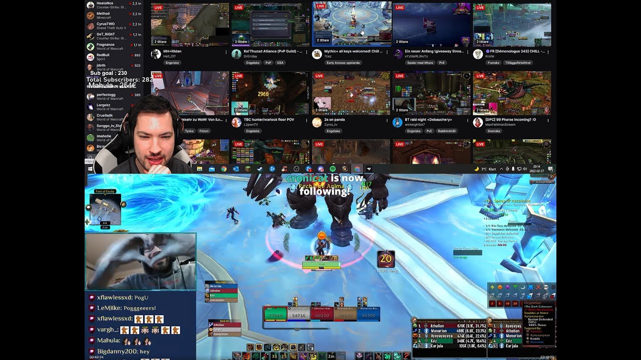 When LeMiike's community raids your channel! Around minute 40