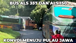 ALS BUS 357 VS ALS 150 CONVOY ON THE WINDING ROAD AT THE WEST SUMATRA-NORTH SUMATRA BORDER