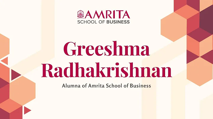Greeshma Radhakrishnan - Alumna of Amrita School o...