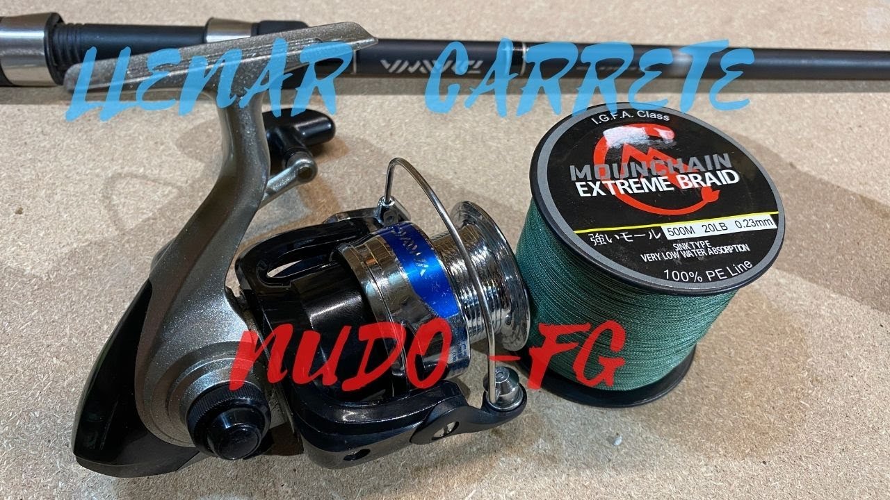 ✅✔🔴Como poner LINEA TRENZADA  A UN CARRETE DE SPINNING Y NUDO FG