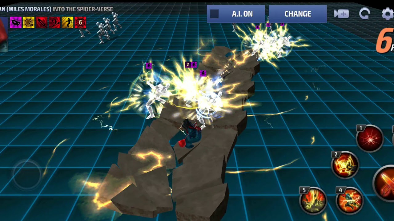 Marvel Future Fight - Miles Morales skill abilities gameplay animations