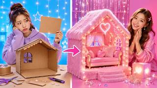 Simple VS Luxury Room Challenge! ๐ ๐ Creative Hacks And Ideas by 123 GO! GOLD