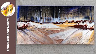 ✨&quot;Winter Fields&quot; - Abstract Landscape Acrylic Pour Painting✨SOLD