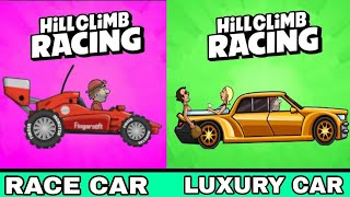 Hill Climb Racing : RACE CAR vs LUXURY CAR - Which Vehicle Is Best ?! screenshot 4