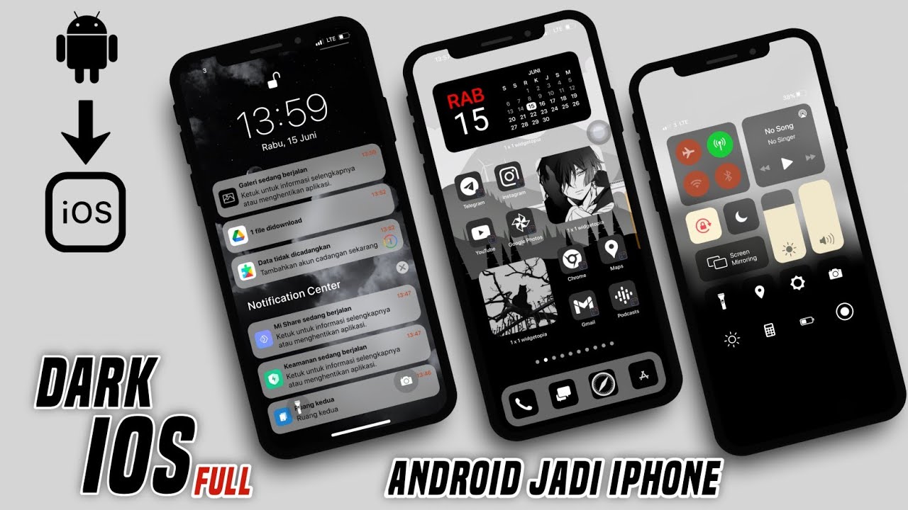 Cara Merubah Tampilan Android Menjadi Iphone Versi Dark IOS Terbaru - Android Jadi Iphone