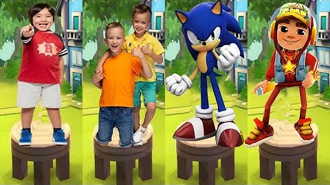 Sonic Dash vs Subway Surfers vs Tag with Ryan vs Vlad & Niki Run - All Characters Unlocked Gameplay