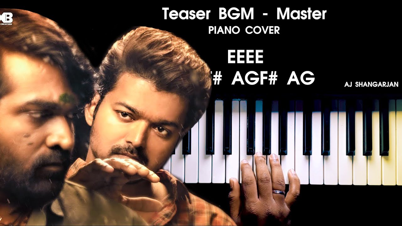 Master   Mass Teaser BGM Piano Cover with NOTES  AJ Shangarjan  AJS