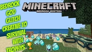 Minecraft Creative to Survival Glitch  [ GOD Glitch ] Minecraft  Bedrock