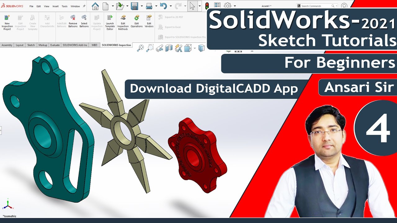 SolidWorks Tutorials | SolidWorks Full Course | In Hindi | SolidWorks ...