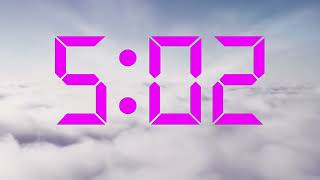 9 minutes countdown timer digital clock sky cloud