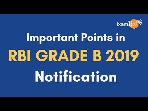 Important points of RBI Grade B 2019 notification